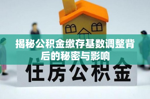 成安揭秘公积金缴存基数调整背后的秘密与影响
