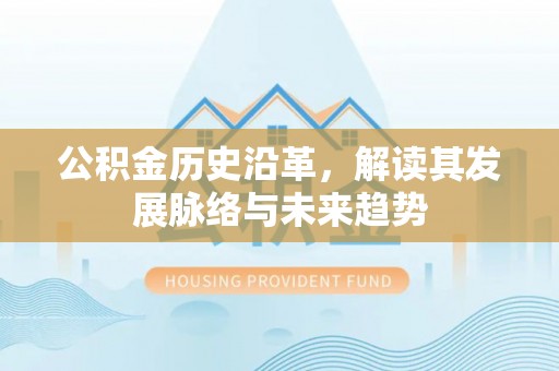 成安公积金历史沿革，解读其发展脉络与未来趋势